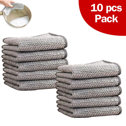 Non-Scratch Wire Dish Wash cloth, Dishwashing Rags for Wet and Dry, Home Kitchen Cooktop Grid Cleaning Cloth