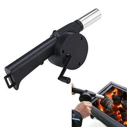 BBQ Fan Air Blower, Portable Barbeque Air Blower with Handle and Metal Air