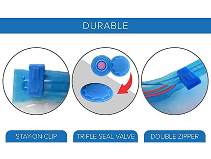 5 Pack Vacuum Bags for Travel with Hand Pump (1 Large/2 Medium/2 Small)