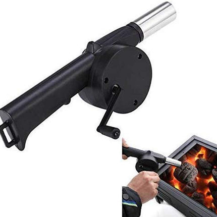 BBQ Fan Air Blower, Portable Barbeque Air Blower with Handle and Metal Air