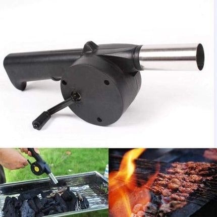 BBQ Fan Air Blower, Portable Barbeque Air Blower with Handle and Metal Air