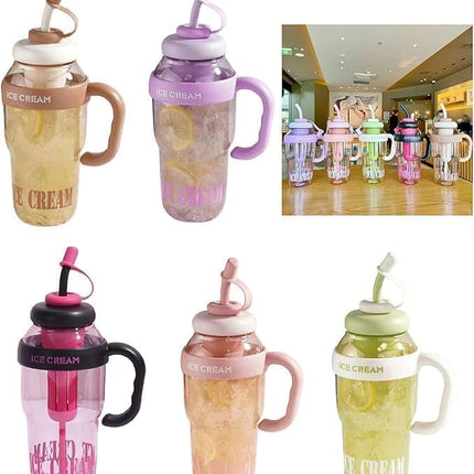 1300ML Double-Walled Vacuum Insulated Ice Cream Bottle - Large Capacity, Leak-Proof, BPA-Free Thermos for Hot & Cold Beverages, Leak-Proof Sports and Gym Fitness Shaker Bottle