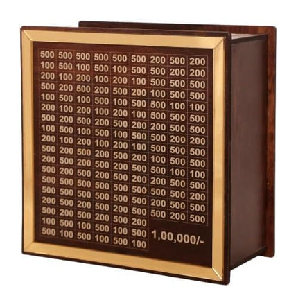 Wooden Money/Piggy Bank for Kids & Adults, Coin Box with Carved Design Savings Mini Bank
