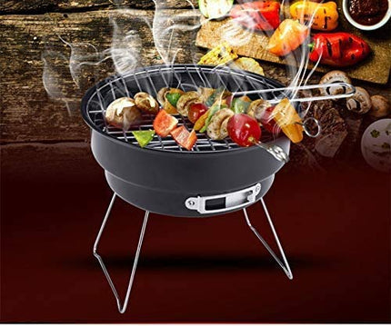 Folding Portable Outdoor Round Barbeque Charcoal BBQ Grill Oven