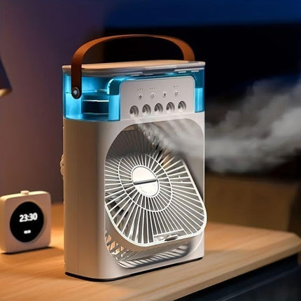 Portable Mini Cooler Rechargeable Air Conditioner Water Cooler Small AC for Office, Home Cooling, Summer Fan Evaporative Brush USB Compatible Stickers Cleaning 3 Fast Speed