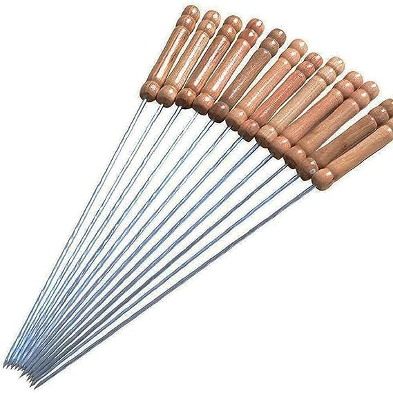 Portable Barbeque Griller Stainless Steel Barbeque Skewers Set (12pcs Set)