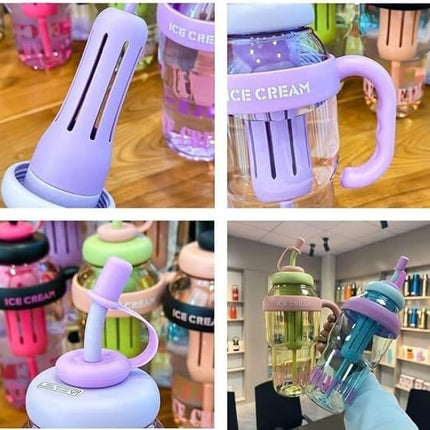 1300ML Double-Walled Vacuum Insulated Ice Cream Bottle - Large Capacity, Leak-Proof, BPA-Free Thermos for Hot & Cold Beverages, Leak-Proof Sports and Gym Fitness Shaker Bottle
