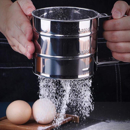 Stainless Steel Flour Sifter for Baking - Durable Mesh Sieve Kitchen Tool with Comfortable Handle