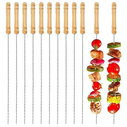 Portable Barbeque Griller Stainless Steel Barbeque Skewers Set (12pcs Set)