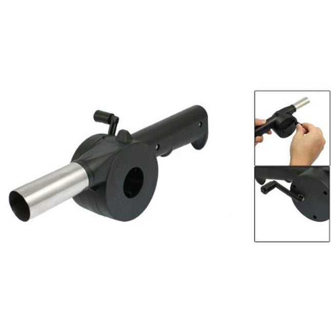 BBQ Fan Air Blower, Portable Barbeque Air Blower with Handle and Metal Air