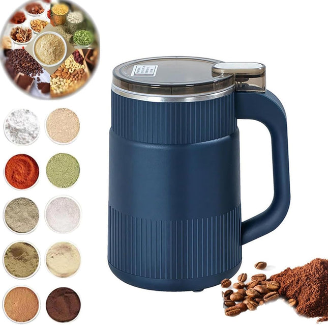 Stainless Steel Portable Electric Coffee Bean Grinder Perfect Grain Mills Herb Spice Nuts Multifunctional Grinding Machine with Blade for Home Kitchen Restaurant Hotel