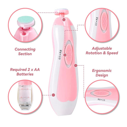 Baby Nail Trimmer Electric,Baby Nail Clippers, 6 in 1 Baby Nail File,Nail File Baby Grooming Kit Manicure Set for Toddler or Adults (MultiColour)