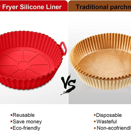 Reusable Air Fryer Silicone Pot Liners - Non-Stick, Heat-Resistant Basket Baking Trays for Air Fryers, Ovens, & More | (pack of 2)