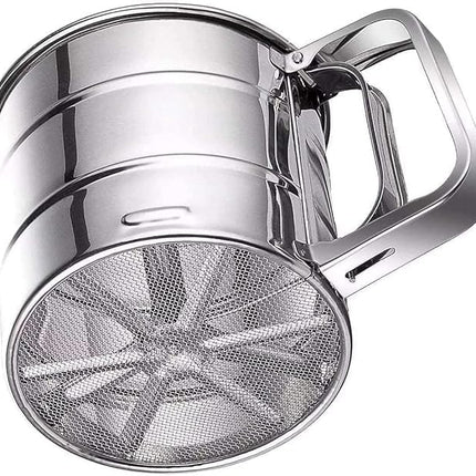 Stainless Steel Flour Sifter for Baking - Durable Mesh Sieve Kitchen Tool with Comfortable Handle