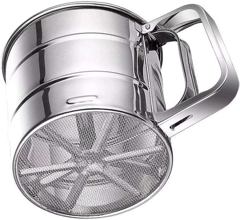 Stainless Steel Flour Sifter for Baking - Durable Mesh Sieve Kitchen Tool with Comfortable Handle
