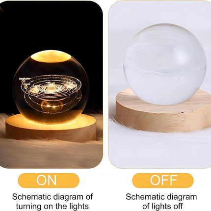 3D Galaxy Crystal Ball Night Lamp (Dolphin with Moon)