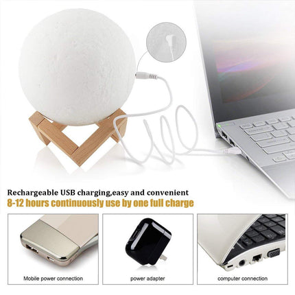 3D Moon Night Light Lunar LED Moon Lamp 16 Changing Color Remote Control