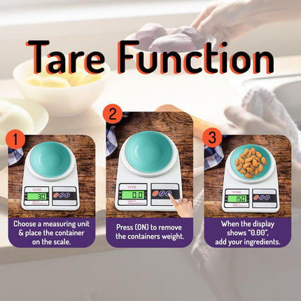 Digital Scale Kitchen | Precision Digital Kitchen Scale & Food Weight Machine | 10kg