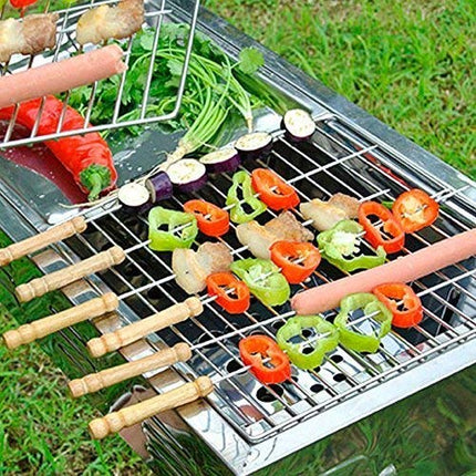 Portable Barbeque Griller Stainless Steel Barbeque Skewers Set (12pcs Set)