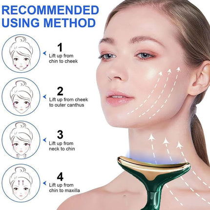 3-in-1 Electric Facial and Neck Massager - Anti-Wrinkle & Anti-Aging Device with Vibration Massage Modes