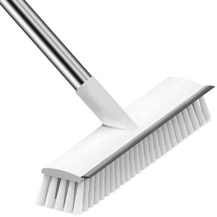 Bathroom Cleaning Brush with Wiper 2 in 1 Tiles Cleaning Brush Floor Scrub Brush with Long Handle