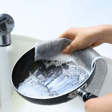 Non-Scratch Wire Dish Wash cloth, Dishwashing Rags for Wet and Dry, Home Kitchen Cooktop Grid Cleaning Cloth