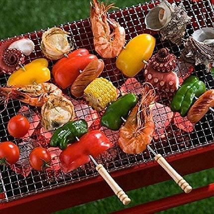 Portable Barbeque Griller Stainless Steel Barbeque Skewers Set (12pcs Set)