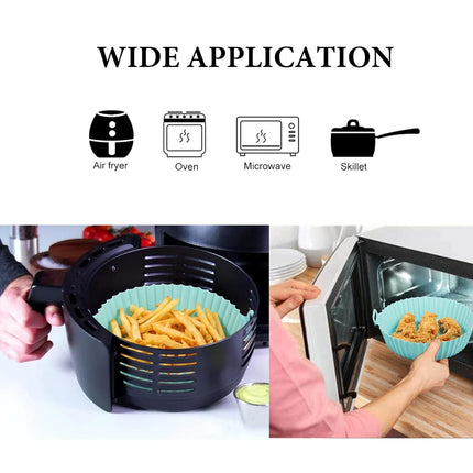 Reusable Air Fryer Silicone Pot Liners - Non-Stick, Heat-Resistant Basket Baking Trays for Air Fryers, Ovens, & More | (pack of 2)