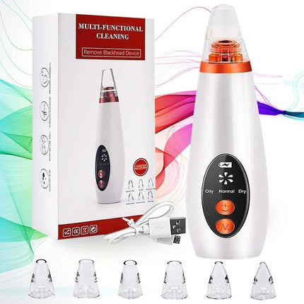 6 in 1 Multi-function Blackhead Remover Tools | Electric Derma suction Machine | USB Rechargeable Acne Pimple Pore Cleaner Vacuum tool