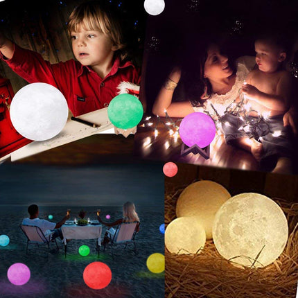 3D Moon Night Light Lunar LED Moon Lamp 16 Changing Color Remote Control
