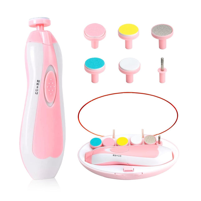 Baby Nail Trimmer Electric,Baby Nail Clippers, 6 in 1 Baby Nail File,Nail File Baby Grooming Kit Manicure Set for Toddler or Adults (MultiColour)