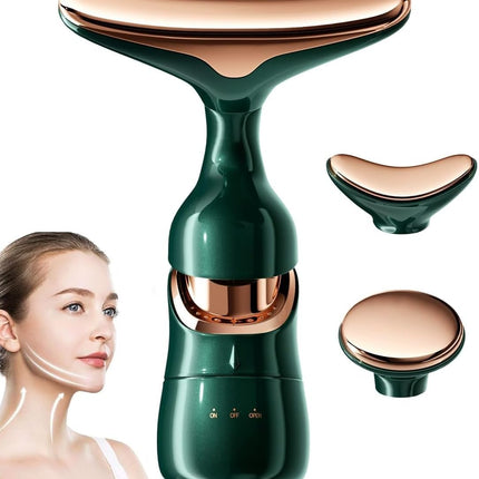 3-in-1 Electric Facial and Neck Massager - Anti-Wrinkle & Anti-Aging Device with Vibration Massage Modes