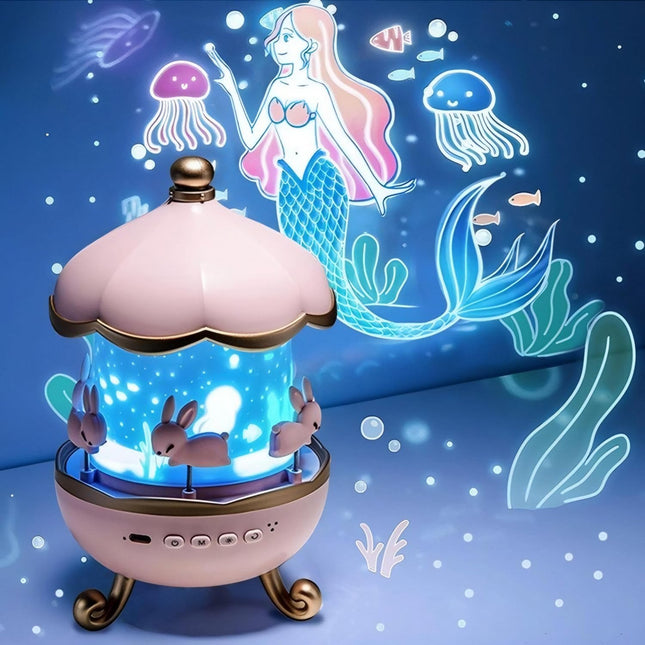 360° Rotating Lamp - Rabbits Kids Night Light Projector