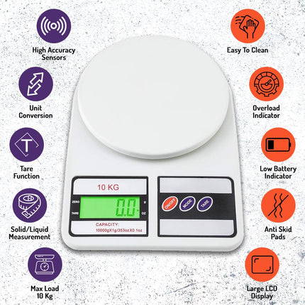 Digital Scale Kitchen | Precision Digital Kitchen Scale & Food Weight Machine | 10kg