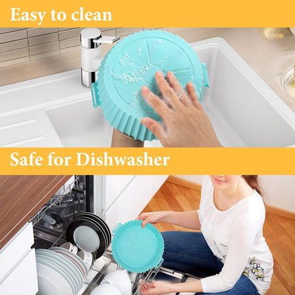 Reusable Air Fryer Silicone Pot Liners - Non-Stick, Heat-Resistant Basket Baking Trays for Air Fryers, Ovens, & More | (pack of 2)