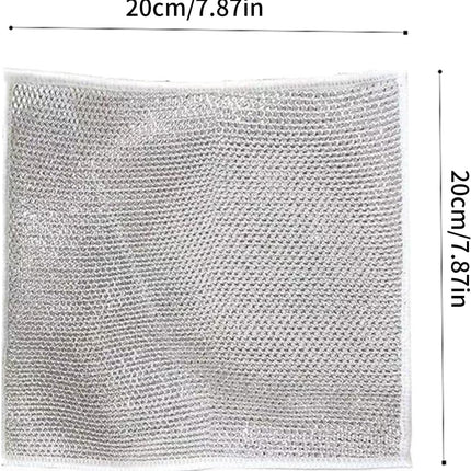 Non-Scratch Wire Dish Wash cloth, Dishwashing Rags for Wet and Dry, Home Kitchen Cooktop Grid Cleaning Cloth