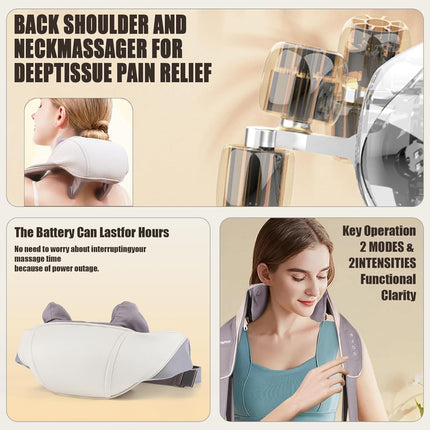 Neck Massager for Cervical Pain Relief For Relax,Neck,Muscles,Back,Shoulder,Legs
