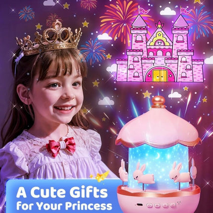 360° Rotating Lamp - Rabbits Kids Night Light Projector