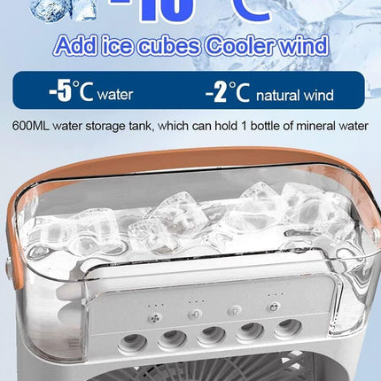 Portable Mini Cooler Rechargeable Air Conditioner Water Cooler Small AC for Office, Home Cooling, Summer Fan Evaporative Brush USB Compatible Stickers Cleaning 3 Fast Speed