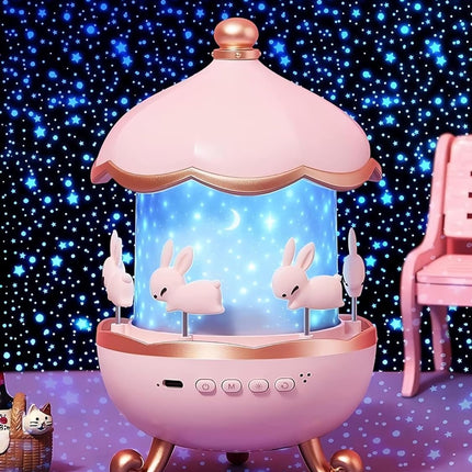 360° Rotating Lamp - Rabbits Kids Night Light Projector