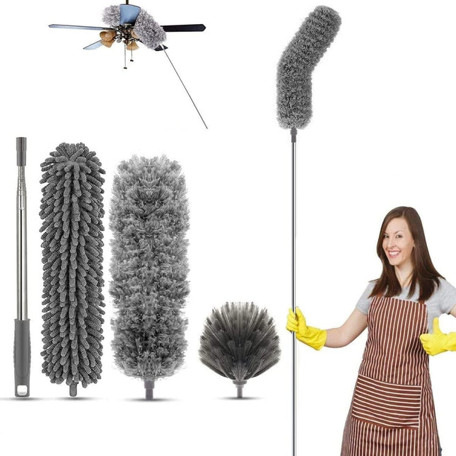 Microfiber Feather Duster 4PCS - Extendable & Bendable Dusters