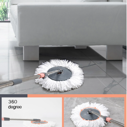 Spin Mop Prime with Big Wheels and Stainless Steel Wringer and Foot Pedal, Big Size(Grey)