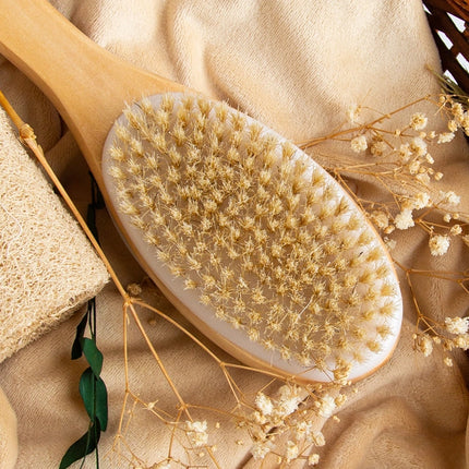 Body Bath Shower Back Brush Scrubber Dual-Sided Long Handle with Super Soft Bristles Body Exfoliator for Wet or Dry Brushing